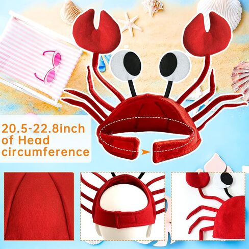Funny Crab Hat,3D Lobster Seafood Hats Crazy Cap Day Costume Accessories for Pets Adults Dress Up Themed Party Supplies,Halloween in Kuwait
