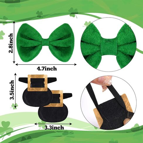Yolyoo St. Patrick's Day Leprechaun Costume 4 Pcs Hat Beard Bow Tie St Patricks Day Accessories for Parties in Saudi Arabia