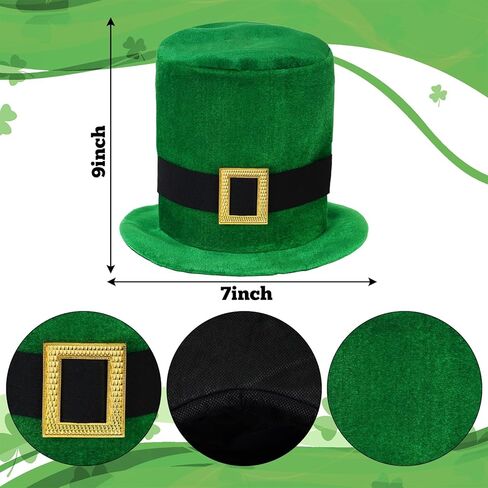 Yolyoo St. Patrick's Day Leprechaun Costume 4 Pcs Hat Beard Bow Tie St Patricks Day Accessories for Parties in Saudi Arabia