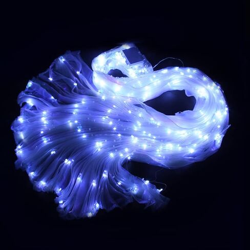 أجنحة إيزيس LED تتوهج بأجنحة الرقص الشرقي، تضيء الجناح الجني مع العصي التليسكوبية، زي الرقص الشرقي بجناح LED، لحفلات عيد الهالوين باللون الأبيض in Kuwait