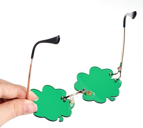 St. Patrick's Day Accessories Irish Shamrock Acrylic Dangle Earrings Sunglasses Green Four Leaf Clover Leprechaun Costume Glasses in Kuwait