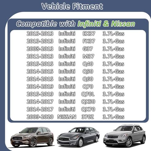 مجموعة من 6 محاقن الوقود VQ37VHR، متوافقة مع/إنفينيتي G37 2008-2013، 3.7L Q50 2014-2015، QX50 2014-2017، M37 2011-2013، QX70 3.7 2014-2017، يستبدل: 16600-EY00A in Kuwait