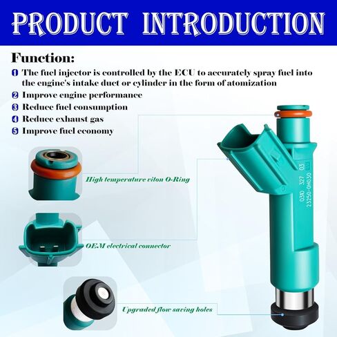 Set of 4 Fuel Injectors Fit for Toyotack: Camry, Crolla, Highlander, Matrix, RAV4, Solara, for Scion: tC, xB,2004 2005 2006 2007 2008 2009, L4 2.4L, OEM # 23250-0H030 in Kuwait