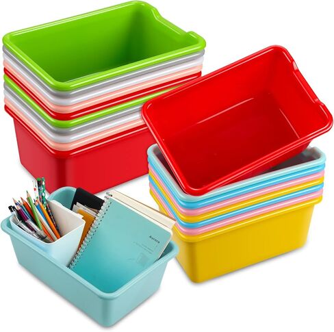 Storage Bins for Classroom Plastic Cubby Bins Bulk Colorful Storage Container Multi Purpose Kids Book Toy Tray Organizer Boxes for School Library Home Office(36 Pcs) in Saudi Arabia