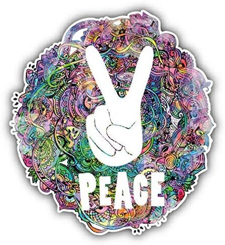 KW Vinyl Magnet Peace Sign Hippie Watercolor Style Truck Car Magnet Bumper Sticker Magnetic 5" in Saudi Arabia