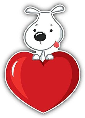 Magnet Dog Heart Funny Cartoon Window Truck Car Vinyl Flexible Magnet Magnetic Bumper Sticker 4" x 5" in Saudi Arabia