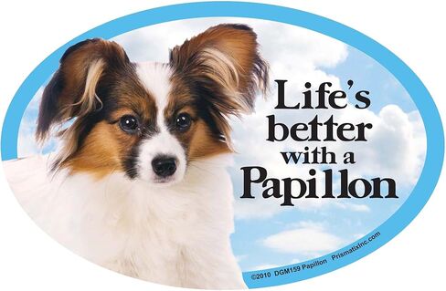 Prismatix Decal Dog Pet Magnets, Papillon - Life's Better with a Papillon - Strong Durable Car or Fridge Magnet Decal with Bright Colors, Great Gift for Dog Mom or Dad, 6 x 4 inches in Kuwait