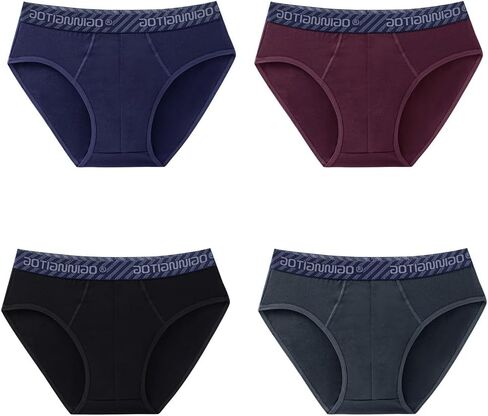 Men's Underwear Briefs Pack, 4-Pack, Cotton Mid Rise Briefs Soft Cozy Cool & Breathable,Wicking,Assorted Color, L in Saudi Arabia