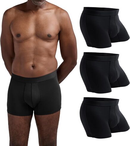 KNIX Men's Absorbent Boxer Trunks – Moisture-Wicking, Odor-Resistant, Reusable, Machine Washable (3 Pack) in Saudi Arabia