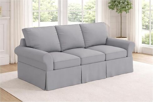 The Sofa Cover Is 3 Seat Sofa Slipcover Replacement. It Fits Pottery Barn PB Basic Three Seat Sofa (Basic Light Gray) in Kuwait