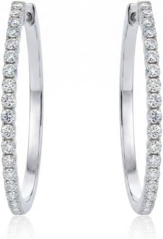 La Joya 2 Carat Lab Diamond Earring Hoops for Women | Real Yellow GOld Plated 925 Sterling Silver Hoops | Beautiful Large Sterling Silver Hoop Earrings for Women | Excellent Diamond Jewelry Gift for Her in Kuwait