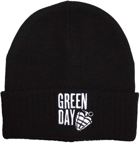 Men's Green Day Stacked Logo & Grenade Beanie Black in Saudi Arabia