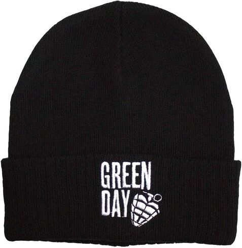 Men's Green Day Stacked Logo & Grenade Beanie Black in Saudi Arabia