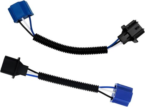 قطعتان من محول سرج الأسلاك H4 إلى H13، مجموعة كابل تحويل المصباح الأمامي المقاوم للماء، سرج أسلاك الضوء للذكور والإناث في السيارة، ملحقات عالمية لمعظم الدراجات النارية للسيارات (أزرق) in Kuwait
