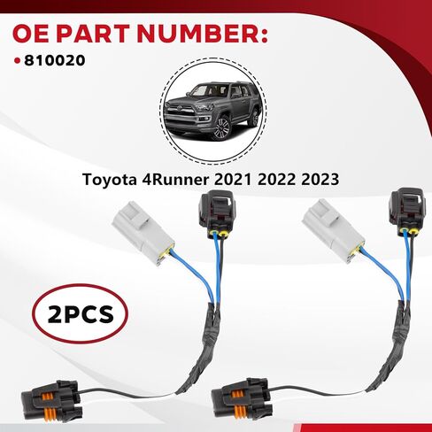 Headlight Conversion Wiring Adapter Harness for Toyota 4Runner 2021 2022 2023 2024 Replace OE 810020 Headlamp Converters Wire Harness 2PCS in Kuwait