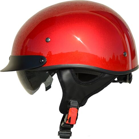Vega Helmets 7800-055 Warrior Motorcycle Half Helmet with Sunshield for Men & Women, Adjustable Size Dial DOT Half Face Skull Cap for Bike Cruiser Chopper Moped Scooter ATV (X-Large, Matte Black) in Saudi Arabia