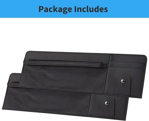 2 Packs Car Sun Visor Organizer with Pocket, Slim Leather Sun Visor Storage Pouch with Zipper, Mesh Pocket, Card Sleeves, Visor Sunglasses Holder for Cars, SUVs, Trucks, Sedan Universal Fit (Beige) in Kuwait