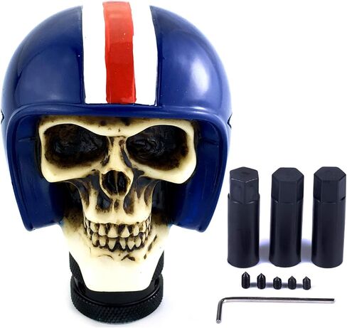 Arenbel Skull Racing Car Gear Stick Lever Shifter Knob Pilot Skeleton Speed Shift Handle Replacement Fit Most MT Auto Vehicles, Blue in Saudi Arabia