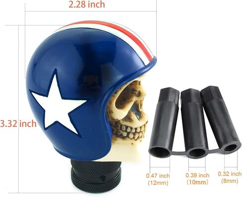 Arenbel Skull Racing Car Gear Stick Lever Shifter Knob Pilot Skeleton Speed Shift Handle Replacement Fit Most MT Auto Vehicles, Blue in Saudi Arabia
