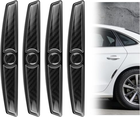 4PCS Carbon Fiber Car Door Edge Guards,Thicker Stylish Car Door Protector Edge Guard with Shark Blade Shape for Anti-Scratch Protection,Self-Adhesive Doors Guards for Cars in Kuwait