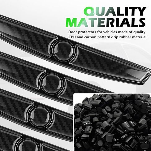 4PCS Carbon Fiber Car Door Edge Guards,Thicker Stylish Car Door Protector Edge Guard with Shark Blade Shape for Anti-Scratch Protection,Self-Adhesive Doors Guards for Cars in Kuwait