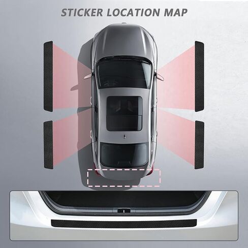 5 قطع حامي عتبة باب السيارة لسيارة Chevy Trax 2024 2025، ملحقات حماية دخول الباب من ألياف الكربون / ملصقات حماية المصد الخلفي in Saudi Arabia