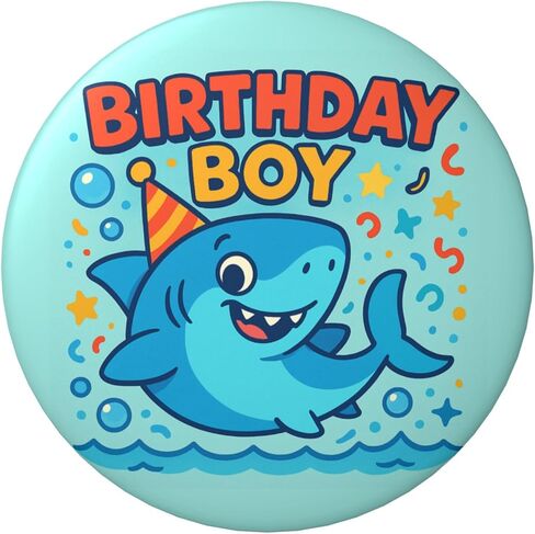 Birthday Boy Pin – Cute Shark Happy Birthday Button Badge, Ocean Theme Party Decor for Pool Party, Beach Theme & Sea Life Birthday Celebration, Photo Booth Prop & Gift Bag Favor, 2.25 Inch in Saudi Arabia