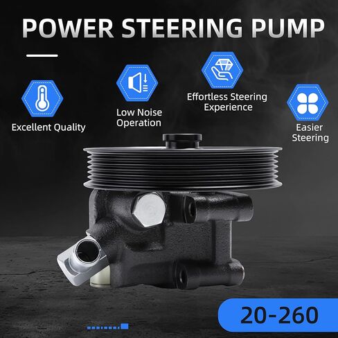 20-260 Power Steering Pump with Pulley for Ford Crown Victoria/Expedition/Grand Marquis 92-02, for Lincoln Blackwood/Navigator/Town Car 91-02, for Mercury Grand Marquis 92-98, V8 4.6L 5.4L in Saudi Arabia