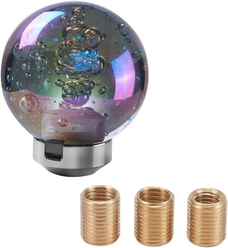 مقبض ناقل الحركة الكريستالي الزجاجي LED من Blueshyhall، مقبض رافعة ناقل الحركة متدرج متعدد الألوان لرأس رافعة عصا السيارة في/MT (نمط النجمة) in Kuwait