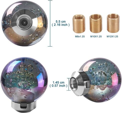 مقبض ناقل الحركة الكريستالي الزجاجي LED من Blueshyhall، مقبض رافعة ناقل الحركة متدرج متعدد الألوان لرأس رافعة عصا السيارة في/MT (نمط النجمة) in Kuwait