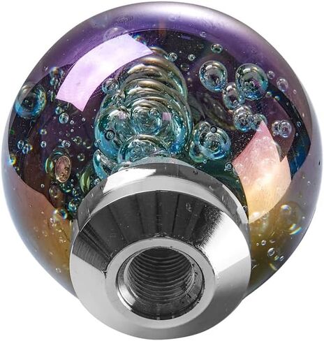 مقبض ناقل الحركة الكريستالي الزجاجي LED من Blueshyhall، مقبض رافعة ناقل الحركة متدرج متعدد الألوان لرأس رافعة عصا السيارة في/MT (نمط النجمة) in Kuwait