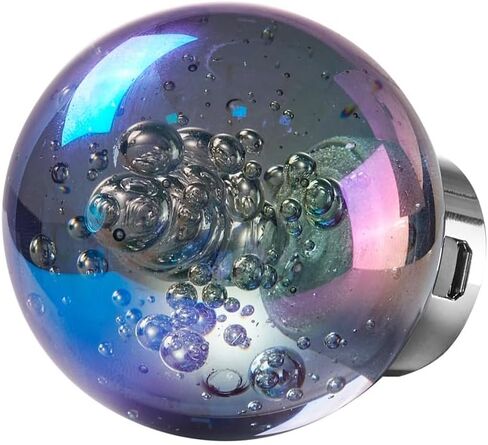 مقبض ناقل الحركة الكريستالي الزجاجي LED من Blueshyhall، مقبض رافعة ناقل الحركة متدرج متعدد الألوان لرأس رافعة عصا السيارة في/MT (نمط النجمة) in Kuwait