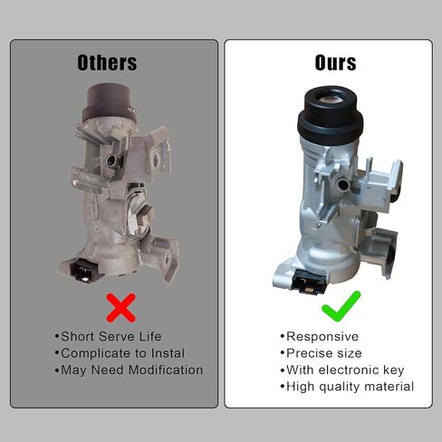 Ignition Switch Lock Cylinder Assembly with Intelligent Key Shell Compatible with VW Jetta 2006-2018 for Eos 2007-2011 for Golf 2004-2011 for Rabbit 2006-2009 Replace 1k0905851b 1K0905851 in Kuwait