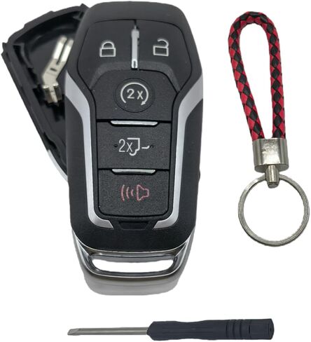 حافظة بديلة للتحكم عن بعد في السيارة مناسبة لسيارة Ford Edge Taurus Explorer Mustang Lincoln MKZ MKC 2013、2014、2015、2016、2017 غلاف مفتاح السيارة القابل للطي بخمسة أزرار in Saudi Arabia