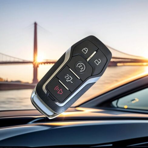 حافظة بديلة للتحكم عن بعد في السيارة مناسبة لسيارة Ford Edge Taurus Explorer Mustang Lincoln MKZ MKC 2013、2014、2015、2016、2017 غلاف مفتاح السيارة القابل للطي بخمسة أزرار in Saudi Arabia