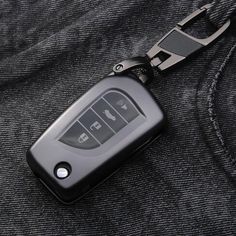 for Toyota Key Fob Cover Fits Corolla(2020-2025),Camry(2018-2024) Flipkey Case Accessories TPU Protector 4 Buttons Sliver in Saudi Arabia