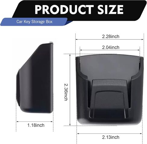 Car Key Fob Holder, Mini Key Card Organizer Box for Dashboard, Self-Adhesive Key Mount Organizers, Interior Storage Holder, Universal Gifts for Most Cars (Black) in Kuwait