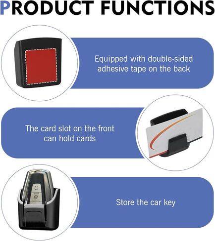 Car Key Fob Holder, Mini Key Card Organizer Box for Dashboard, Self-Adhesive Key Mount Organizers, Interior Storage Holder, Universal Gifts for Most Cars (Black) in Kuwait