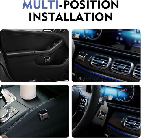 Car Key Fob Holder, Mini Key Card Organizer Box for Dashboard, Self-Adhesive Key Mount Organizers, Interior Storage Holder, Universal Gifts for Most Cars (Black) in Kuwait