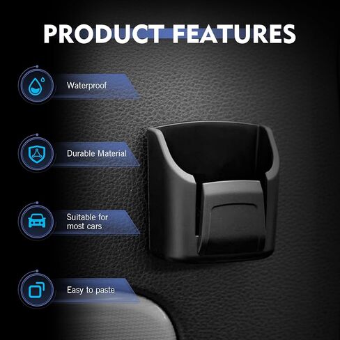 Car Key Fob Holder, Mini Key Card Organizer Box for Dashboard, Self-Adhesive Key Mount Organizers, Interior Storage Holder, Universal Gifts for Most Cars (Black) in Kuwait