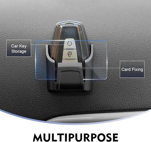 Car Key Fob Holder, Mini Key Card Organizer Box for Dashboard, Self-Adhesive Key Mount Organizers, Interior Storage Holder, Universal Gifts for Most Cars (Black) in Kuwait