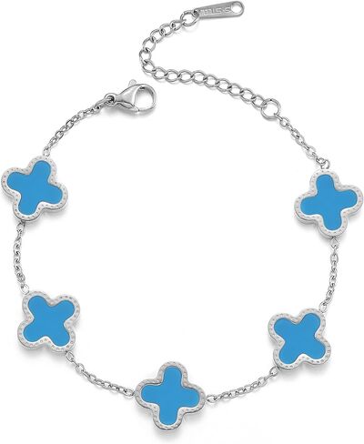 سوار البرسيم للنساء قابل للتعديل سلسلة فضية سوار محظوظ موضة بسيطة أساور مجوهرات هدايا عصرية للنساء in Kuwait