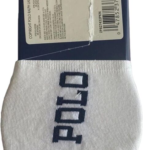 POLO RALPH LAUREN Mens No Show Liner Socks, White, Shoe Size 6-12 1/2 in Saudi Arabia