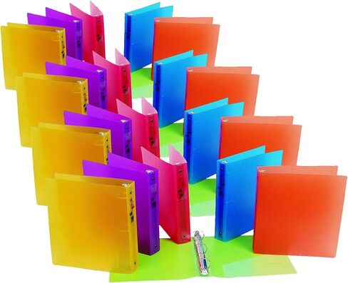 Filexec 3 Ring Binder, 1.5 Inch Capacity, Frosted, Letter Size, 6 Count (Pack of 1) Blueberry, Strawberry, Grape, Lemon, Lime, Tangerine (50160-6493) in Saudi Arabia