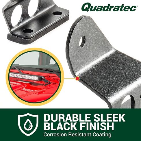 Quadratec Hood Mount Light Bracket - Fits Jeep Wrangler JK & JKU 2007-2018 - Bolt-On Installation - Universal Fit to Accommodate Most 26" LED Light Bars in Kuwait