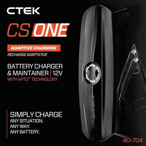 CTEK 40-704 CS ONE (Gen 2) with WiFi, 12V Smart Battery Charger and Trickle Charger with App Control, Remote Monitoring, Adaptive Charging and Polarity-Free Clamps for Cars and Motorcycles in Kuwait
