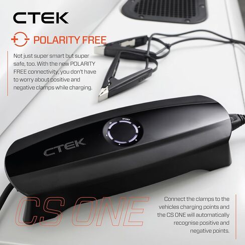 CTEK 40-704 CS ONE (Gen 2) with WiFi, 12V Smart Battery Charger and Trickle Charger with App Control, Remote Monitoring, Adaptive Charging and Polarity-Free Clamps for Cars and Motorcycles in Kuwait