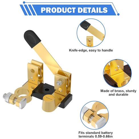 Top Post Battery Disconnect Switch 12V 24V, Knife Blade Battery Cut Off Switch Power Isolator for Car Marine Boat RV ATV (Negative, Vertical) in Kuwait