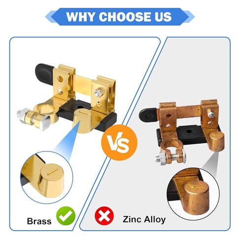 Top Post Battery Disconnect Switch 12V 24V, Knife Blade Battery Cut Off Switch Power Isolator for Car Marine Boat RV ATV (Negative, Vertical) in Kuwait