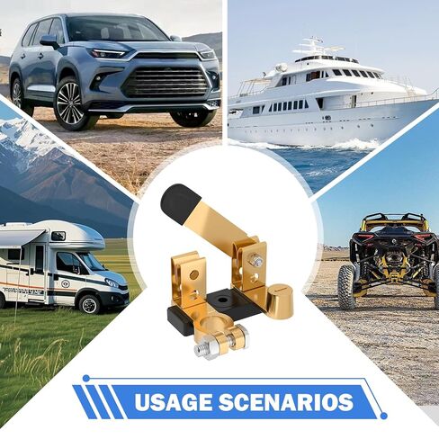 Top Post Battery Disconnect Switch 12V 24V, Knife Blade Battery Cut Off Switch Power Isolator for Car Marine Boat RV ATV (Negative, Vertical) in Kuwait